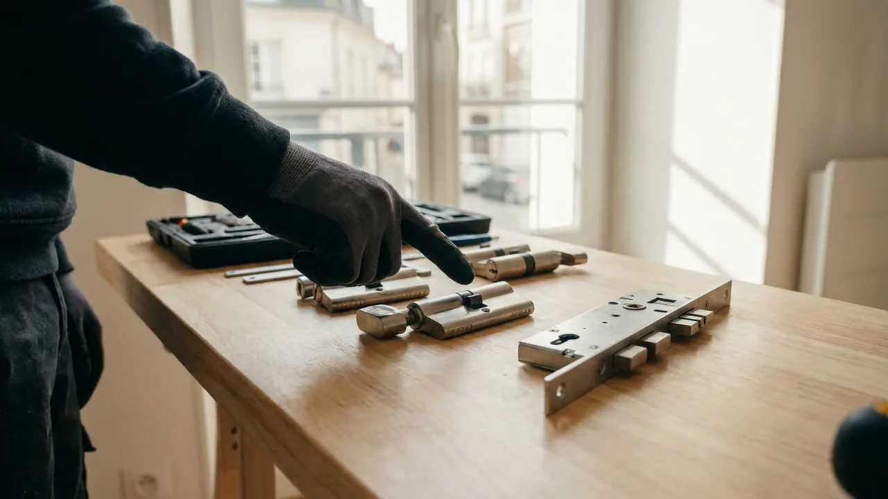 Serrure multipoints certifiée A2P installée sur une porte d'appartement à Romainville